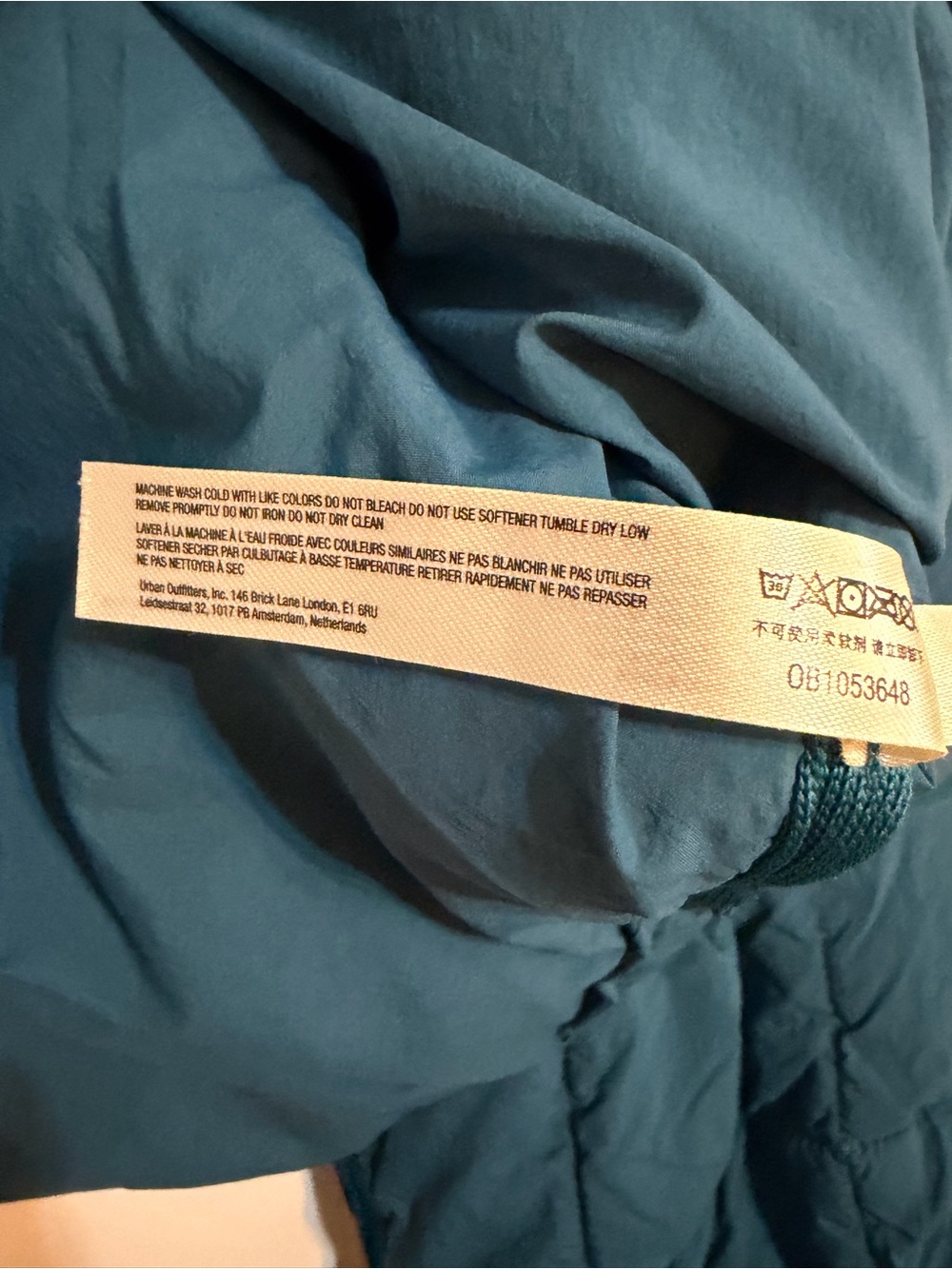 Free People Movement PippaPackable TealBlue Quilted PufferJacket oversized stain - Picture 14 of 16